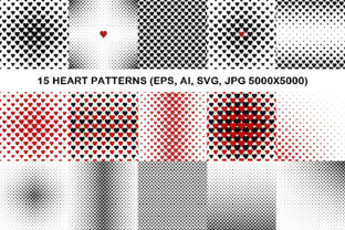 15 Heart Patterns - A Versatile Graphic Design Asset