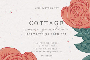 Cottage Rose Garden Pattern Set for Local Business Branding