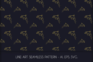 Line Art Dolphin Seamless Pattern for Local Business Branding